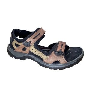ECCO Yucatan Brown Leather Sport Sandals EU 37 6 6.5 Hiking Walking Travel Shoes